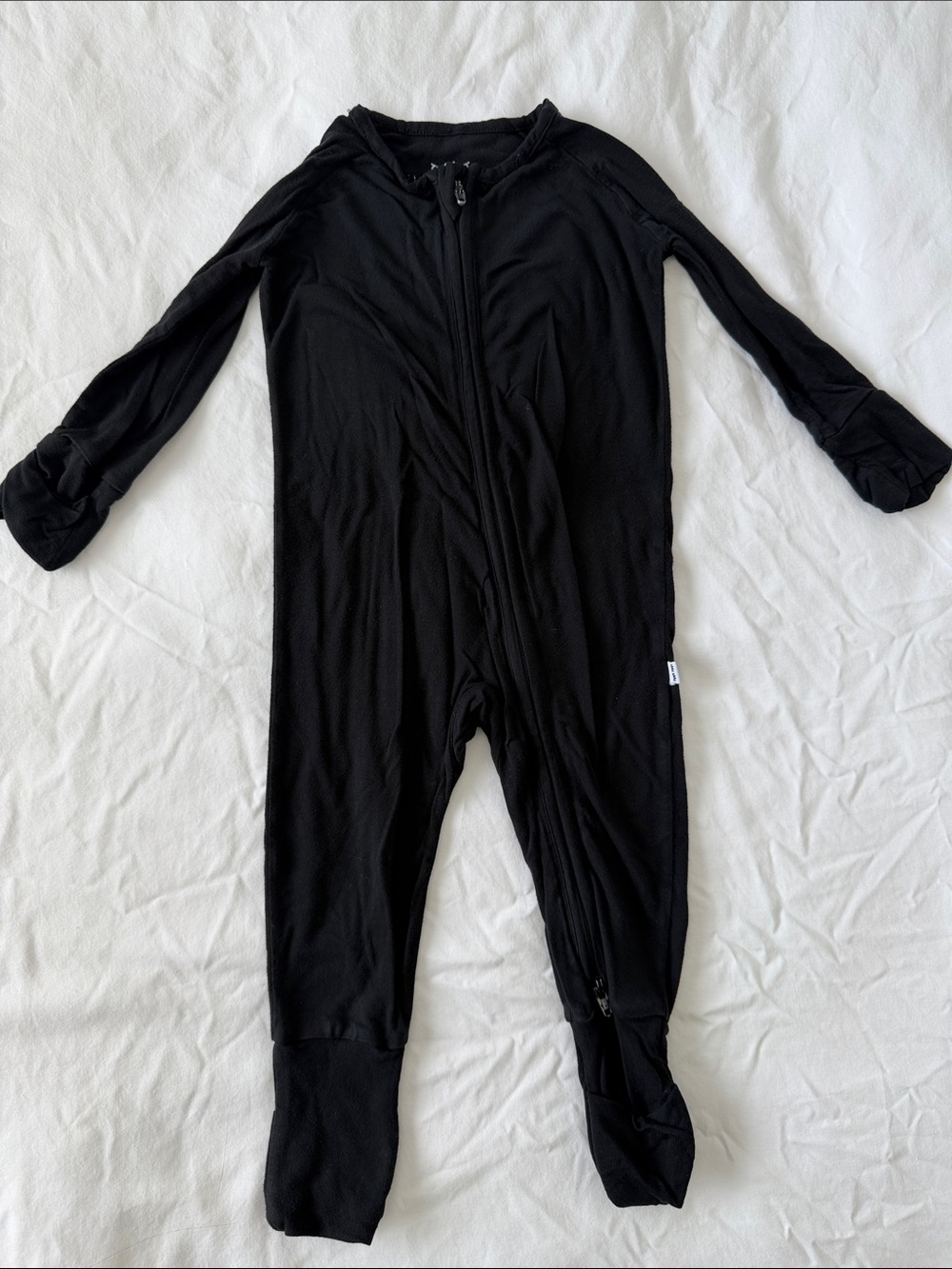 Little Sleepies Black Kids One-Piece Zip Footed Pajamas
